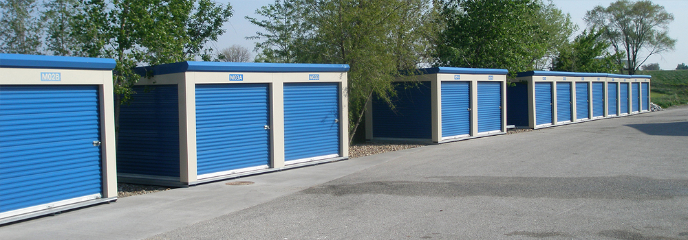 Modular self-storage units available in Davenport, Iowa.