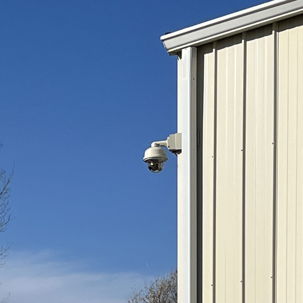 Security Camera at Quad Cities Storage in Davenport, Iowa. Close-up.